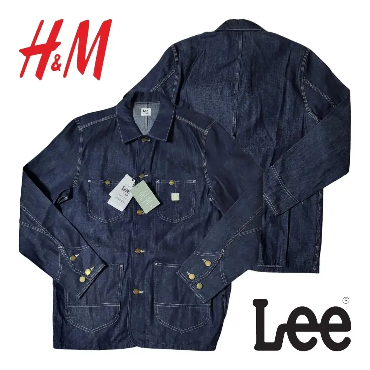 (M)21 한정 새상품 LEE x H&M 인디고데님자켓 Lee 데님자켓